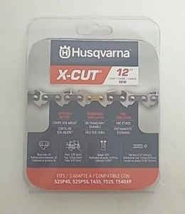 Cadena Husqvarna X-Cut S93G 12" - 3/8" Mini paso .050 - 45x DL - archivo 5/32" - Imagen 1 de 5