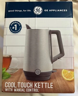 GE - Electric Kettle with Manual Control - Brushed Stainless Steel 6 cup 1.5 Qt - Image 1 of 2