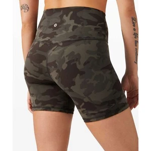 Lululemon Align Short 6" Incognito Camo Multi Gator Green Size 4 New - Picture 1 of 6