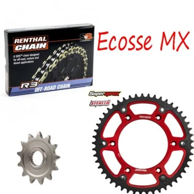 Kit de piñón sigiloso rojo Honda CRF250R 04-17 Renthal cadena de oring superprox  Foto 1 de 4