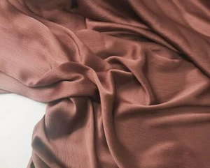 1Yard Crinkled Satin Chiffon Fabric Crepe Charmeuse Chiffon Material For Skirt  - Picture 1 of 23