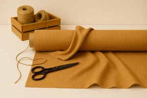 Camel Cotton-Linen Fabric by the Yard – Material for Clothing & Home Décor - Picture 1 of 10