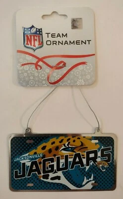 Jacksonville Jaguars Placa de Metal Adorno de Navidad NFL 2"x4" Regalo Foto 1 de 3