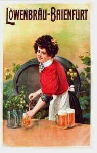 Original Vintage Plakat LOWENBRAU BAIENFURT BIERMÄDCHEN um 1925 - Bild 1 von 1