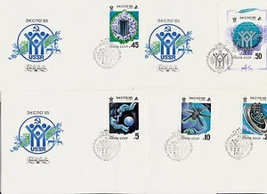 Russia 1985 EXPO-85 Space International Program 5 FDC s/s included - Picture 1 of 1