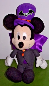 Disney Just Play Halloween Magier Mickey Maus 11,5 Zoll Plüschtier Umhang Fledermaus Hut - Bild 1 von 4