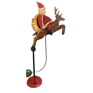 AM Balance Spielzeug Weihnachten Volkskunst Santa Rentier Metall 20" handbemalt 2002 - Bild 1 von 11