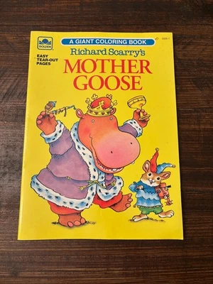 Vintage 1992 Golden Book Richard Scarry's Mother Goose Giant Coloring Book ~ New - Image 1 of 3