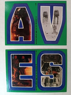 STAR WARS THE EMPIRE STRIKES BACK STICKERS #80 + 81 - Lando   Darth Vader  1980 - Image 1 of 2