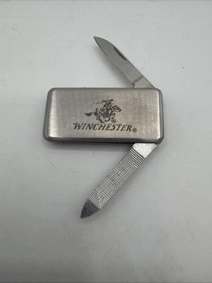 复古 Winchester 口袋刀钱夹指甲锉不锈钢银色 — 第 1/2 张图片