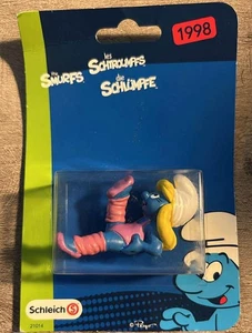 Smurfs Smurfette Aerobic Fitness Smurf Figure Vtg Schleich Peyo Figurine NEW - Picture 1 of 3
