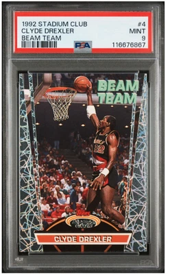 1992 STADIUM CLUB CLYDE DREXLER #4 BEAM TEAM HOF TRAIL BLAZERS PSA 9!!! MINT - Image 1 of 2