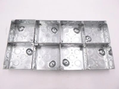8 Pack RACO 190 4" x 1-1/2" 2 Gang Galvanized Steel Electrical Boxes - Image 1 of 4