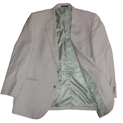 Blazer Alan River Para Hombre 46R Beige Abrigo Deportivo Traje Chaqueta con Forro Verde Menta Foto 1 de 4