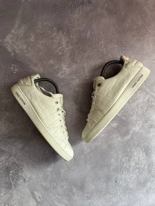 Louis Vuitton Low Top Sneakers White 8 Authentic Leather Canvas - Picture 1 of 19