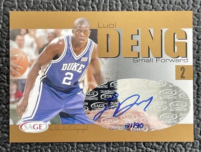 🔥LUOL DENG 2004 SAGE GOLD AUTOGRAPH ROOKIE CARD #'D /90!🔥DUKE! - Image 1 of 2