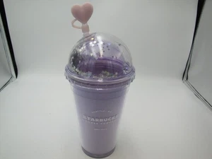 Starbucks 2020 China Macaron Purple Star-Glitter Dome Lid Cup & Heart Straw - Bild 1 von 10