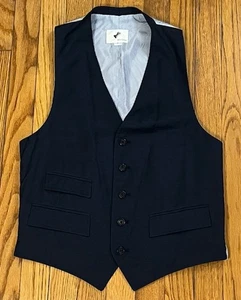 Band of Outsiders Navy Suit Vest 3 Pocket Wool Cupro Mens Size 2 (Medium) - Picture 1 of 10