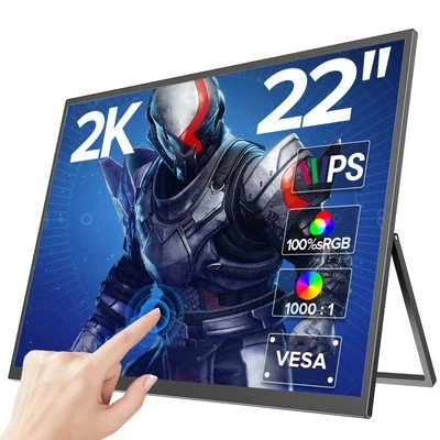 Tragbarer Monitor Touchscreen 22 Zoll 2K 2560x1440 Mobiles Display for Laptop PC - Bild 1 von 4