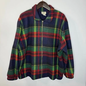 Vintage Teddi Full Zip Fleece Plaid Multi Jacket Full Zip Women's 2X - Picture 1 of 9