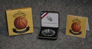 *Empty Box* For 2020-P Basketball Hall Of Fame Colored PF Comm. Silver 1$ w/COA - Picture 1 of 2