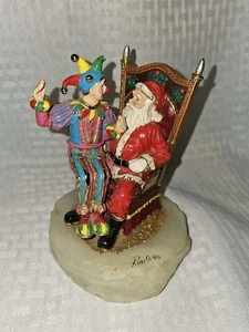 Vintage Ron Lee - Weihnachtsmann mit Narr 1996 Skulptur Figur signiert und nummeriert - Bild 1 von 8