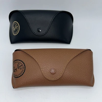 Lot Of 2 Authentic Ray-Ban Sunglasses Black & Brown Leather Cases only - Image 1 of 4