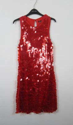 New Look Womens red Sequin Embellished Mini Shift dress size 6 - 20 - Image 1 of 4
