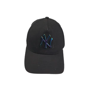 New York NY Yankees New Era 9Forty Baseball Cap, Unisex, Black/Multicolour Logo - Picture 1 of 7
