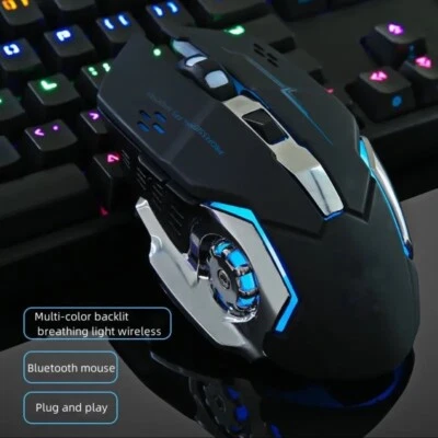Gaming Mouse Wireless Rechargeable Optical Mice Silent Click DPI Adjustable Nano - Image 1 of 3