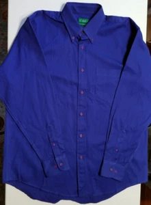 Cold's Concept Long Sleeve Button Down Blue/Purple Heavy Cotton Shirt Men's L - Picture 1 of 9