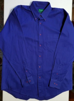 Cold's Concept Long Sleeve Button Down Blue/Purple Heavy Cotton Shirt Men's L - Image 1 of 4