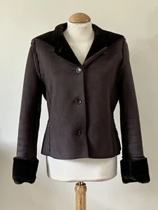 Chaqueta corta con capucha marrón de lana Patrick Mendes talla 10-12 - Imagen 1 de 13
