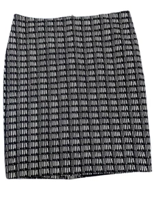 Adrianna Papell Pencil Skirt Size 12 Black White Geo Print - New Msrp $79 - Picture 1 of 8