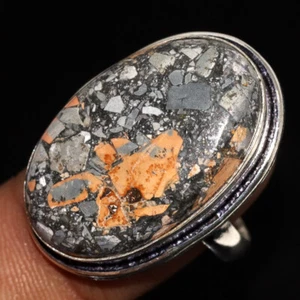 New Arrival Maligano Jasper 925 Silver Plated Gemstone Ring US 8.5 MJ - Picture 1 of 3