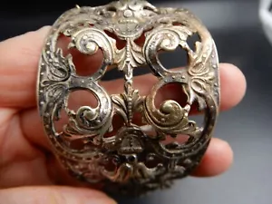 1980 Baroque Cut Metal Cuff Bracelet Lack of Silver Plating Beautiful Jewel - Picture 1 of 6