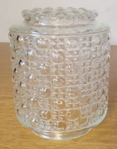 Vintage Marmeladenglas Lampenschirm Klarglas Nagellack/Diamant 3 1/8" Monteur - Bild 1 von 5