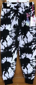NWT - Justice Girls Everyday Fleece Joggers Black Spiral - Size 7/8 - FREE SHIP! - Picture 1 of 7