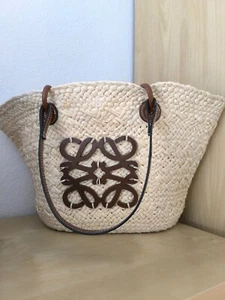 Stroh gewebte Handtasche LOEWE Mode Frauen Reise Strandtasche Einkaufskorb - Bild 1 von 2