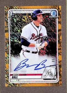 2020 Bowman Chrome #CPA-BBA Bryce Ball 1st Bowman RC Auto Gold Shimmer SP #/50 - Picture 1 of 2