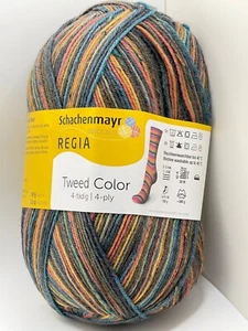 Regia 4-Ply Tweed Color Sock Yarn 07491 Brown Blue Black + Wool Nylon 100gr 437y - Picture 1 of 5
