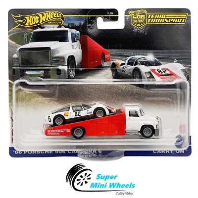 Hot Wheels 1:64 Team Transport #66 - Carry On & '66 Porsche 906 Carrera 6 - Image 1 of 2