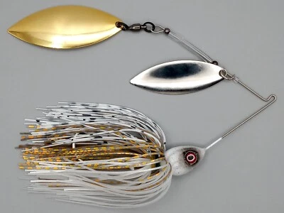 HARDWIRED BAITS Custom Spinnerbait ~ Gold Shiner ~ 3/4 oz Double Willow