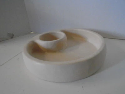 Tazón grande redondo para servir para astillas y salsas dividido segmentado de madera rubio Foto 1 de 4