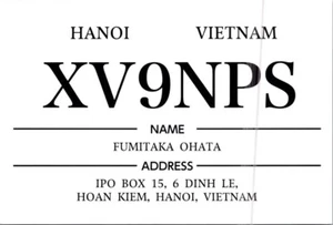 HAM RADIO CQ QSL QSO POSTCARD XV9NPS HANOI VIETNAM 2013/2016 OP. FUMITAKA OHATA - Picture 1 of 9