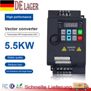 5.5KW 3HP 380V VFD Inverter Frequenzumrichter Frequenzumwandler Fernbedienung - Bild 1 von 17
