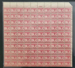 US Stamp #716 Olympic Winter Games 1932 Issue Full Pane of 100, F-VF NH CV $90 - Picture 1 of 2
