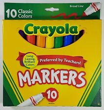 10 Crayola Markers Classic Broad Line Long Lasting Brilliant Colors Washable 