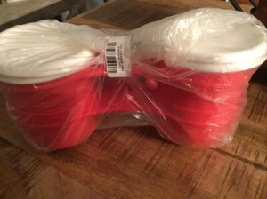Tupperware Essentials Condiment Server 4 Bowl Set, Red With White Lids Brand New - Picture 1 of 4