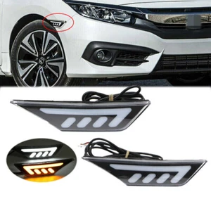 2pcs LED Front Bumper Side Marker Lights Signal Lamps for Honda Civic 2016-2020 - Picture 1 of 9